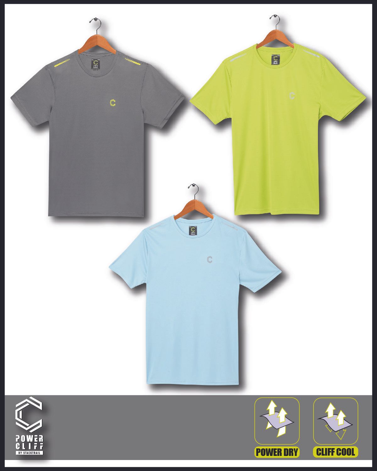 POWERCLIFF TSHIRT DRYFIT MULTICOLOUR