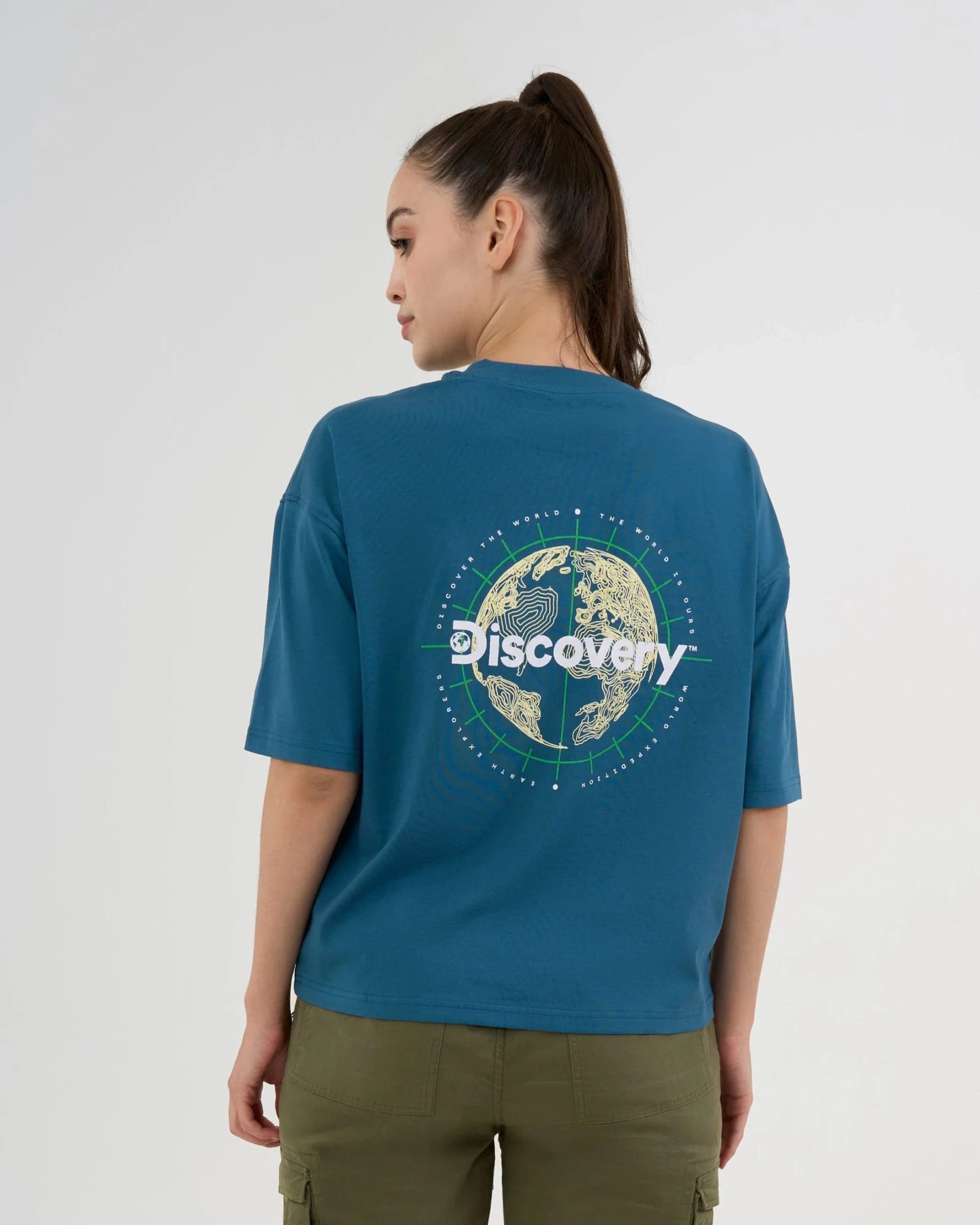 DISCOVERY Women's Discover World Graphic Tee - Deep Teal