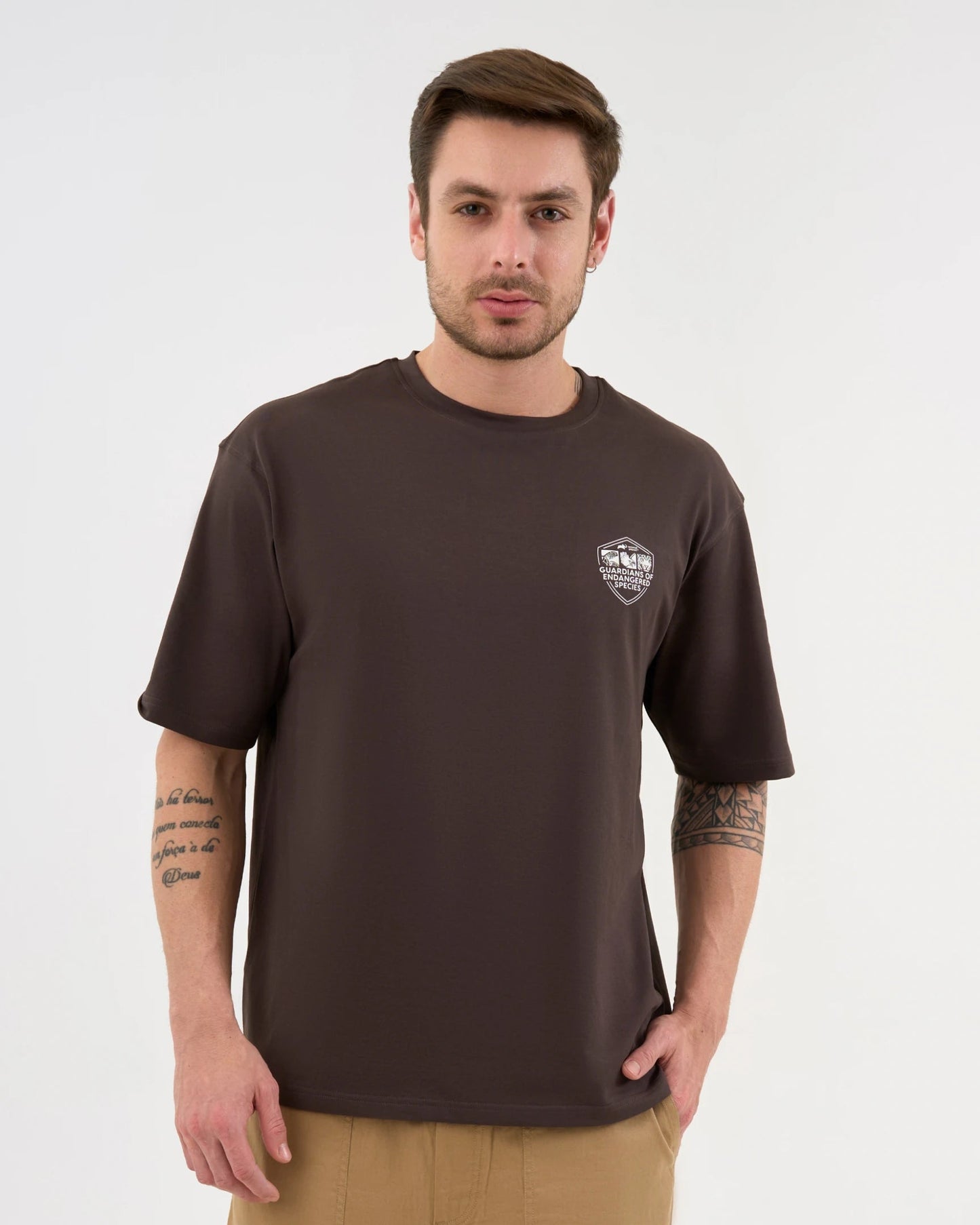 DISCOVERY Men's Jaguar Graphic Tee - Truffle (DIS25M1TS01-045)