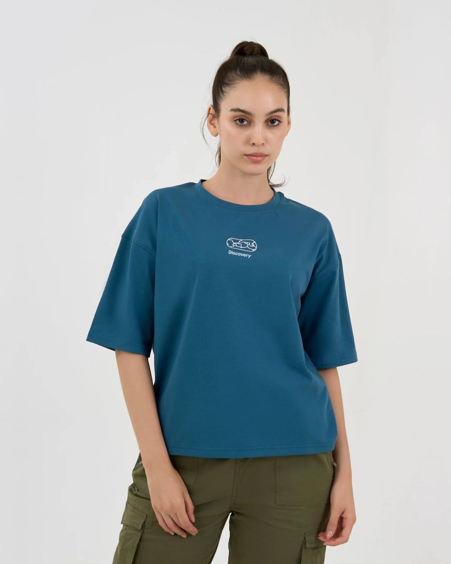 DISCOVERY Women's Discover World Graphic Tee - Deep Teal (DIS25W1TS06-049)