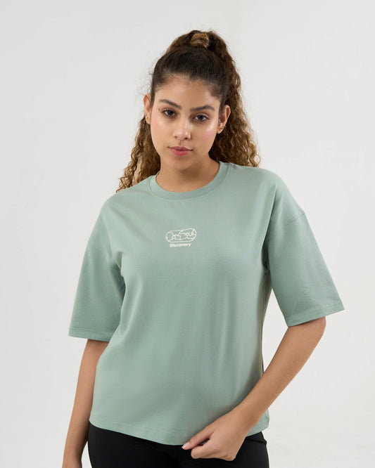 DISCOVERY Women's Spirit of Adventure Graphic Tee - Ice Green (DIS25W1TS05-048)