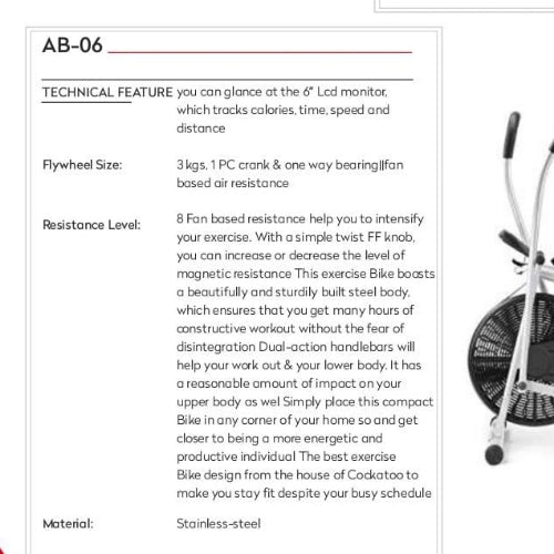 COCKATOO EXERCISE BIKE