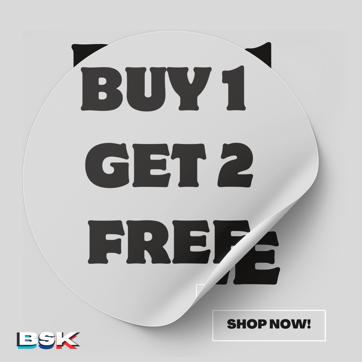BUY 1 GET 2 FREE   Customers will see this in their cart and at checkout.