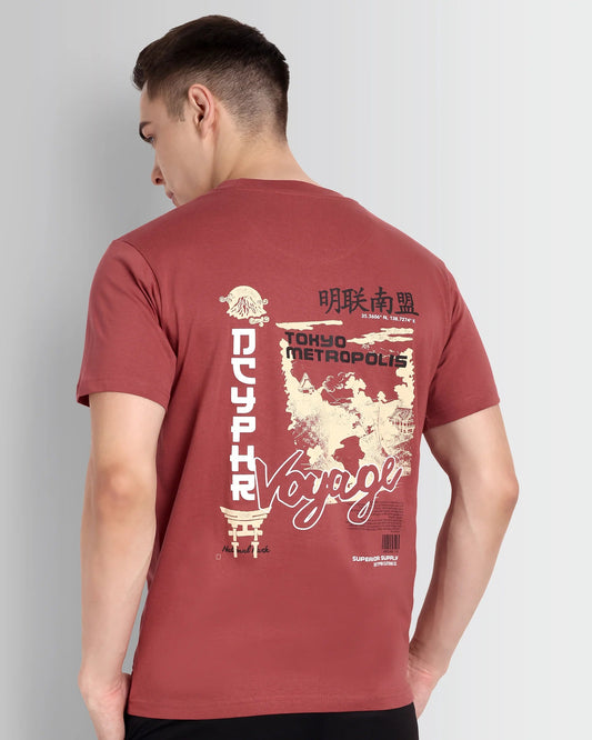 DISCOVER Tokyo Drift Graphic Tee - Red Ochre - (DCYSTRAW24TS002M-009)