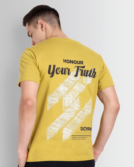 DISCOVER  TSHIRT  Honour Your Truth Graphic Tee - Warm Olive- (DCYSTRAW24TS006M-012)