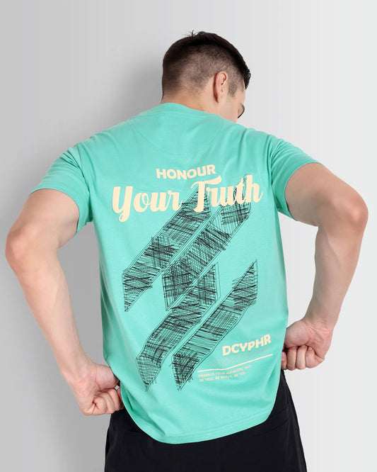 DISCOVER  Honour Your Truth Graphic Tee - Mint Horizon - (DCYSTRAW24TS006M-014)