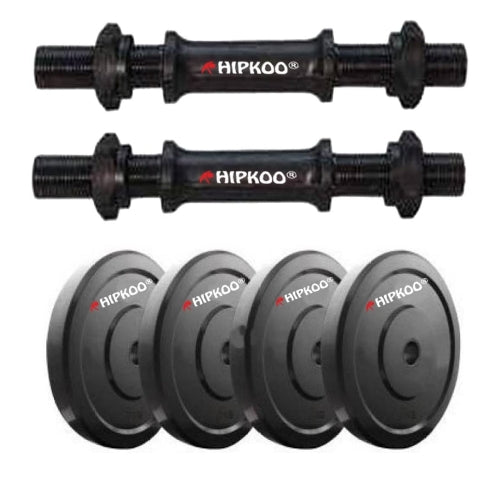 Hipkoo Gym Combo 4 PVC Plates 2kg Each (8kg) & 2 Plastic Rods