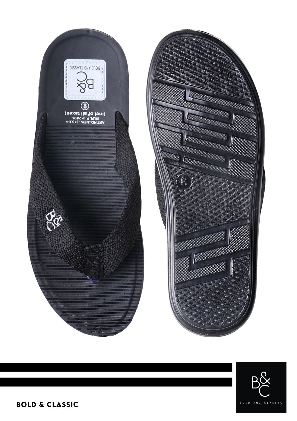 B & C SLIPPER/FLIPFLOP [NEW-01S BK]