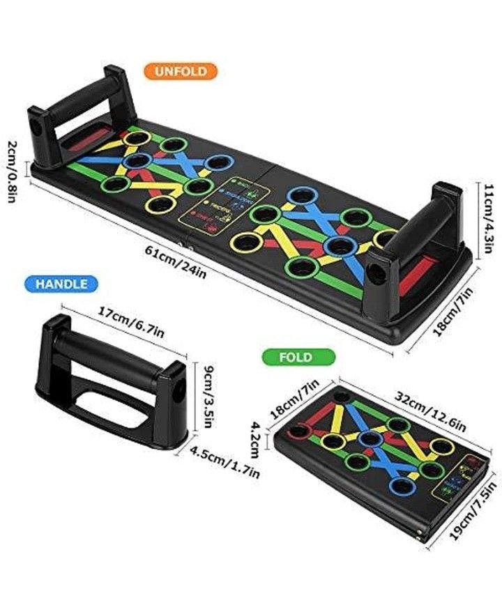 Basics 21 Multipurpose Foldable Push-Up Bar Metal Push Up Bar ( Multi )