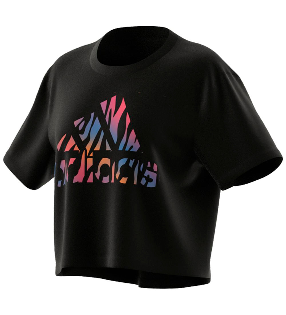 ADIDAS  LOGO  PRINT  WOMENS CROP  TSHIRT