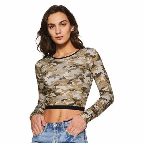 ONESPORT  FULL  SLEEVES  CROP  TSHIRT